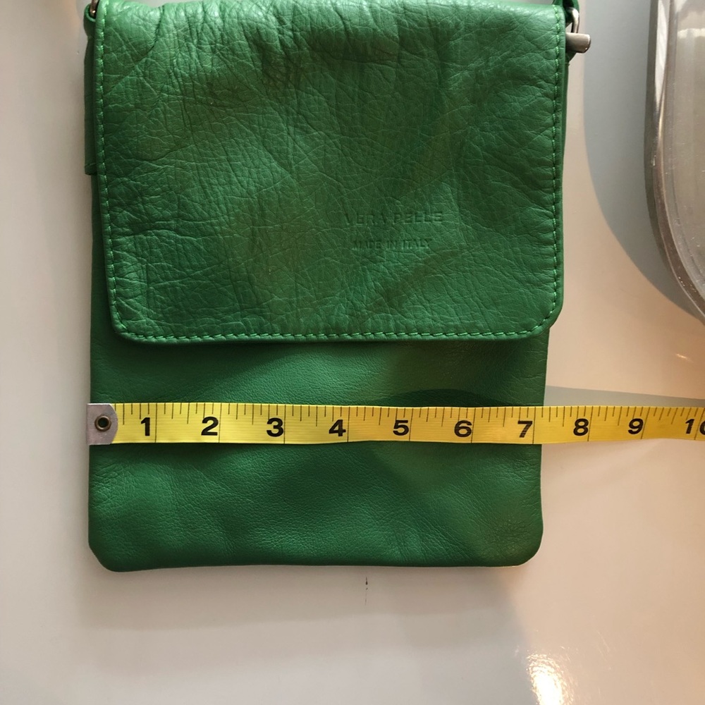 Green leather cross body purse - Picture 5 of 5
